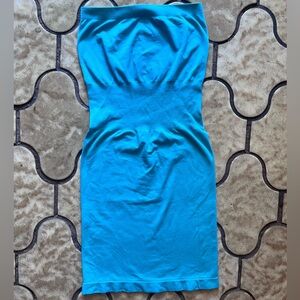 Turquoise Blue Strapless Dress